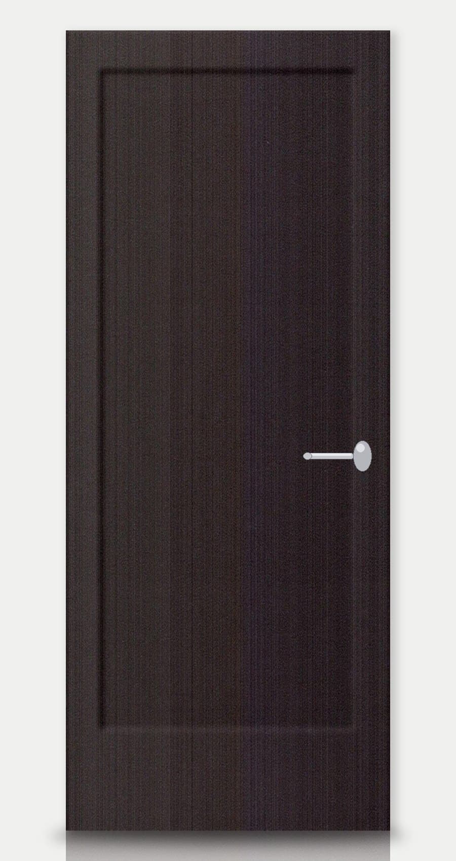 Espresso Oak applied on a WPC door — real-door preview