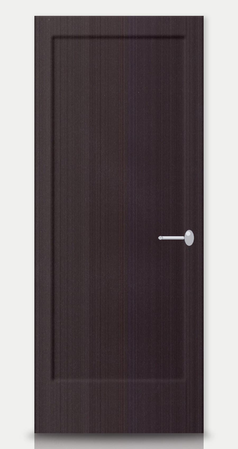 Smoked Walnut applied on a WPC door — real-door preview