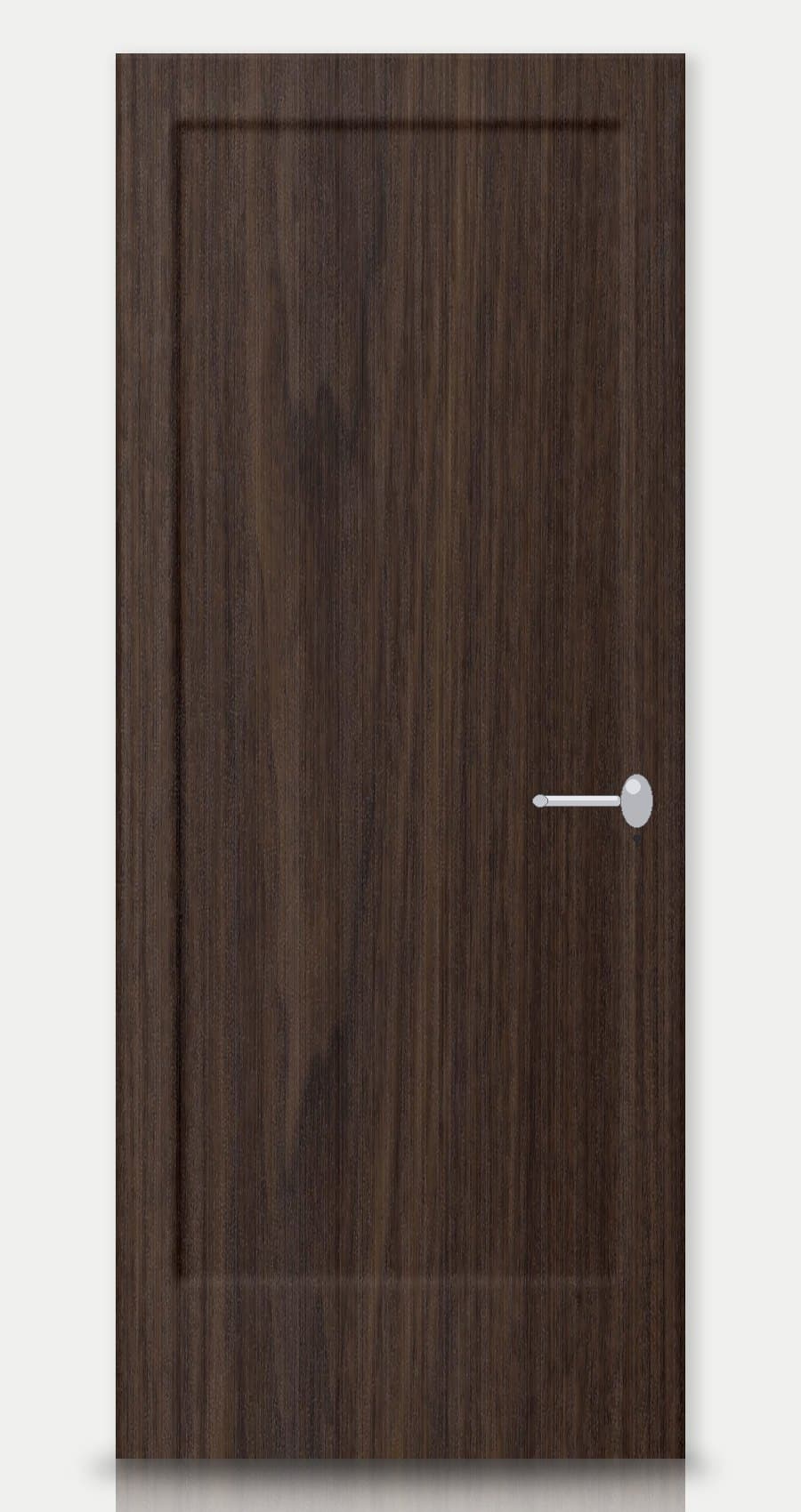Wenge applied on a WPC door — real-door preview