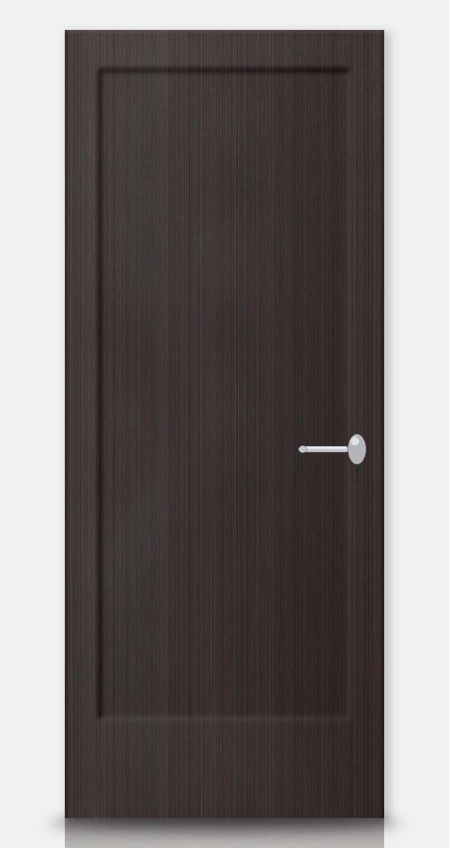 Black Oak applied on a WPC door — real-door preview