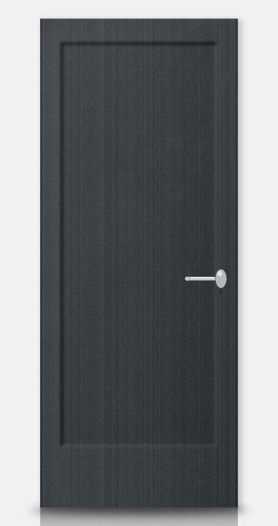 Slate Oak applied on a WPC door — real-door preview