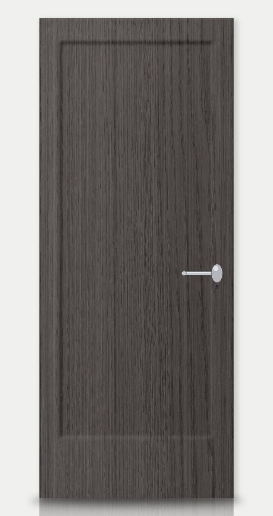Cement Oak applied on a WPC door — real-door preview