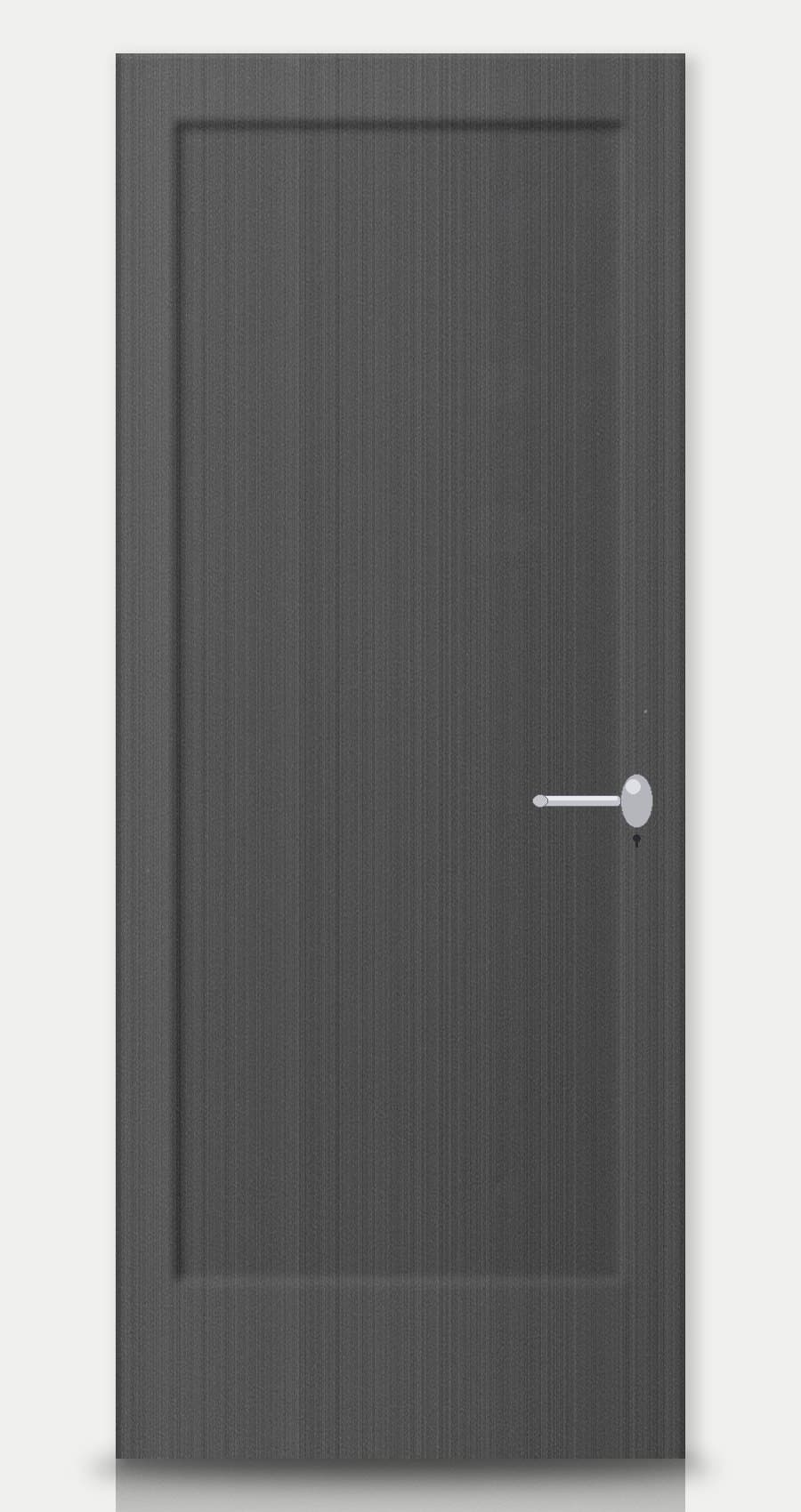 Concrete Oak applied on a WPC door — real-door preview
