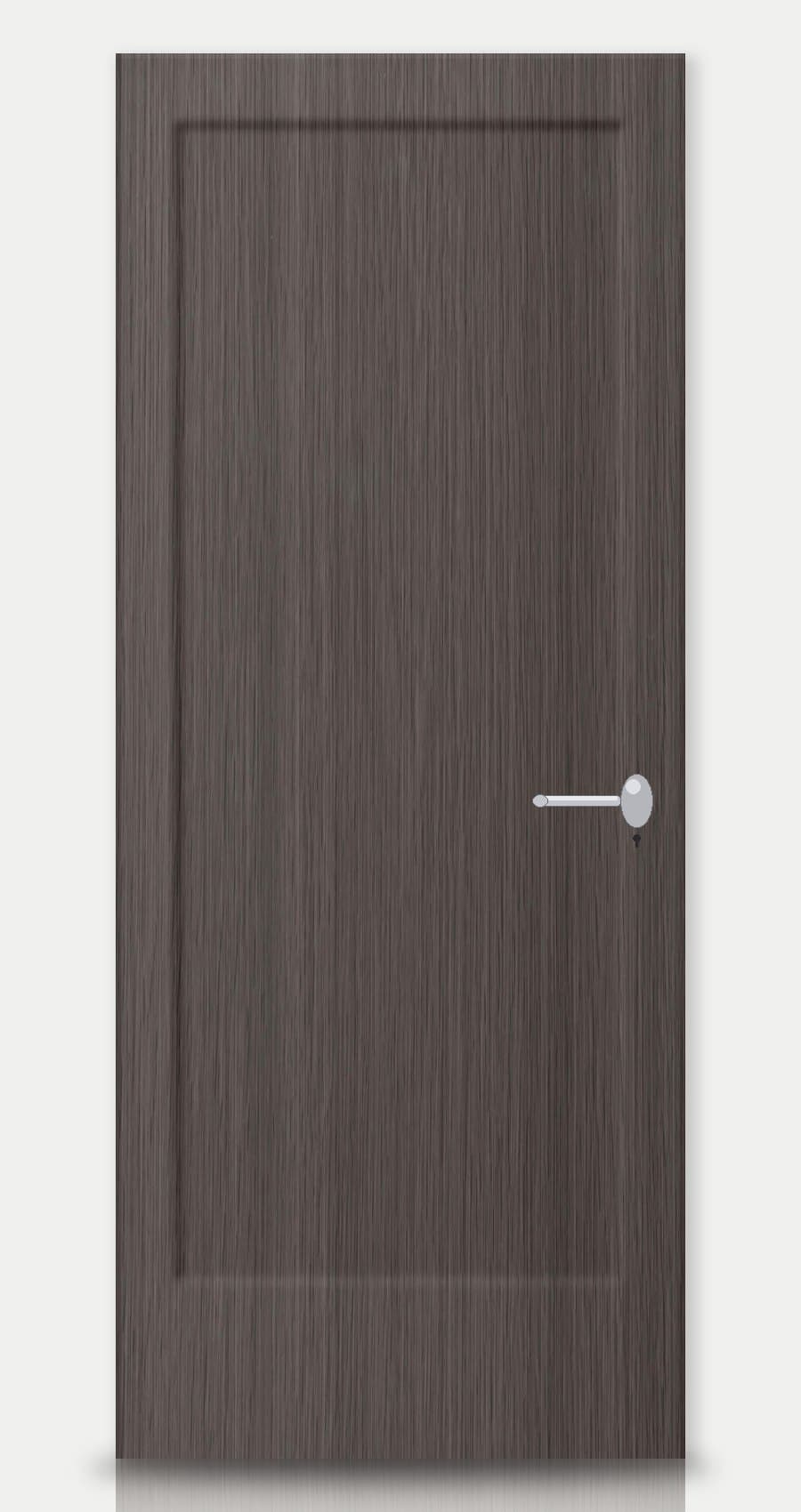 Flint Oak applied on a WPC door — real-door preview