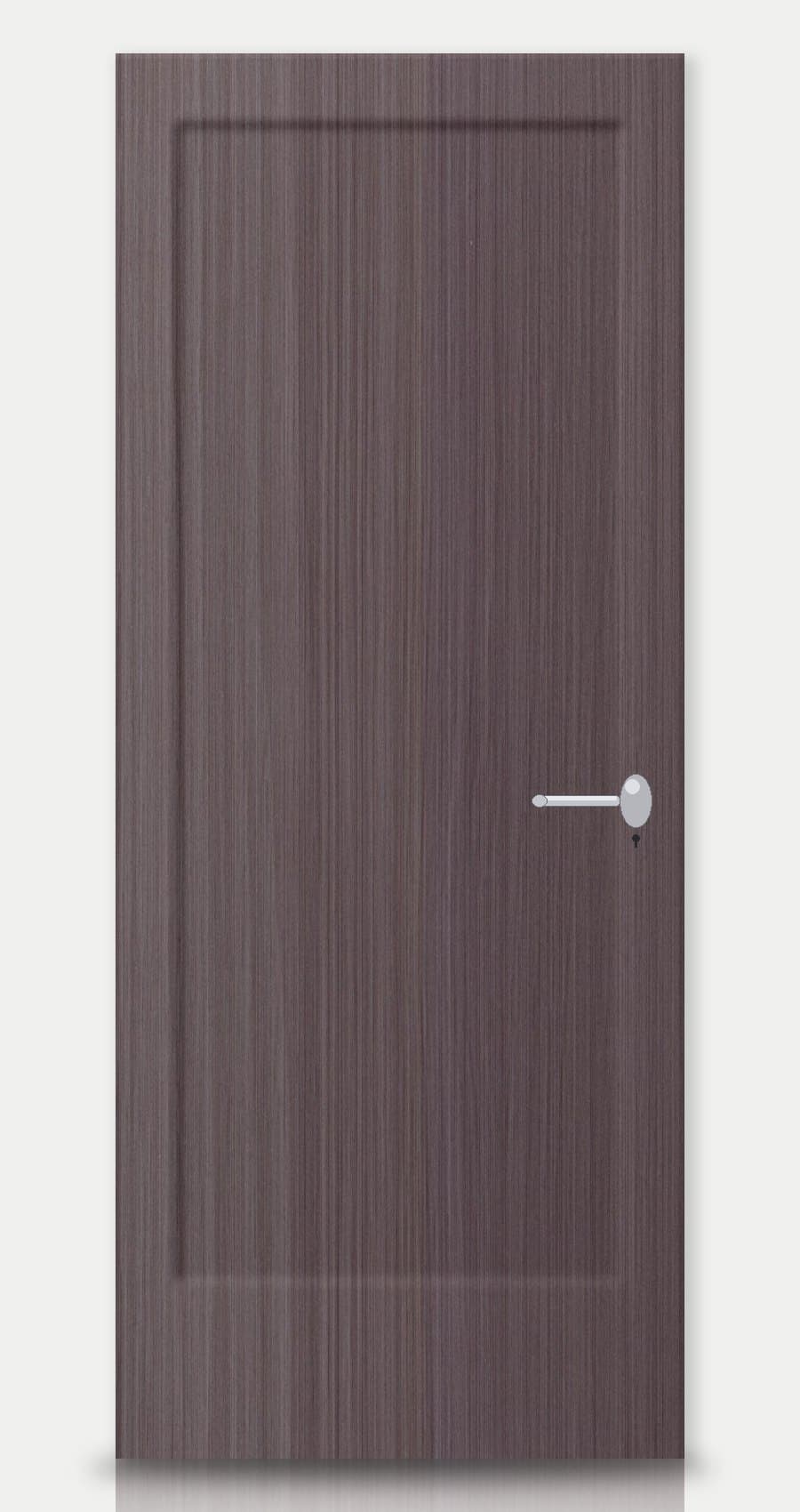 Lead Oak applied on a WPC door — real-door preview