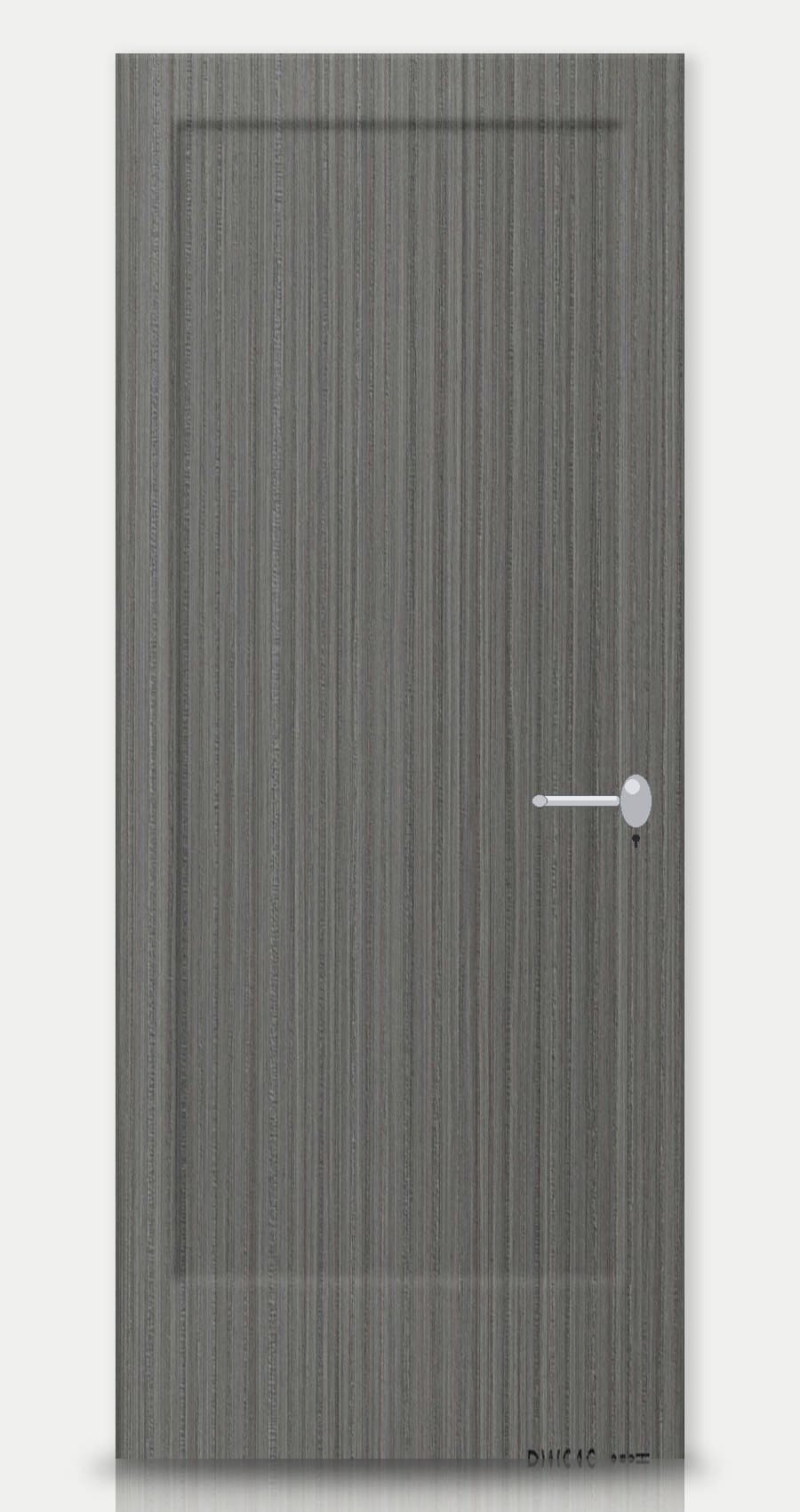 Pebble Oak applied on a WPC door — real-door preview