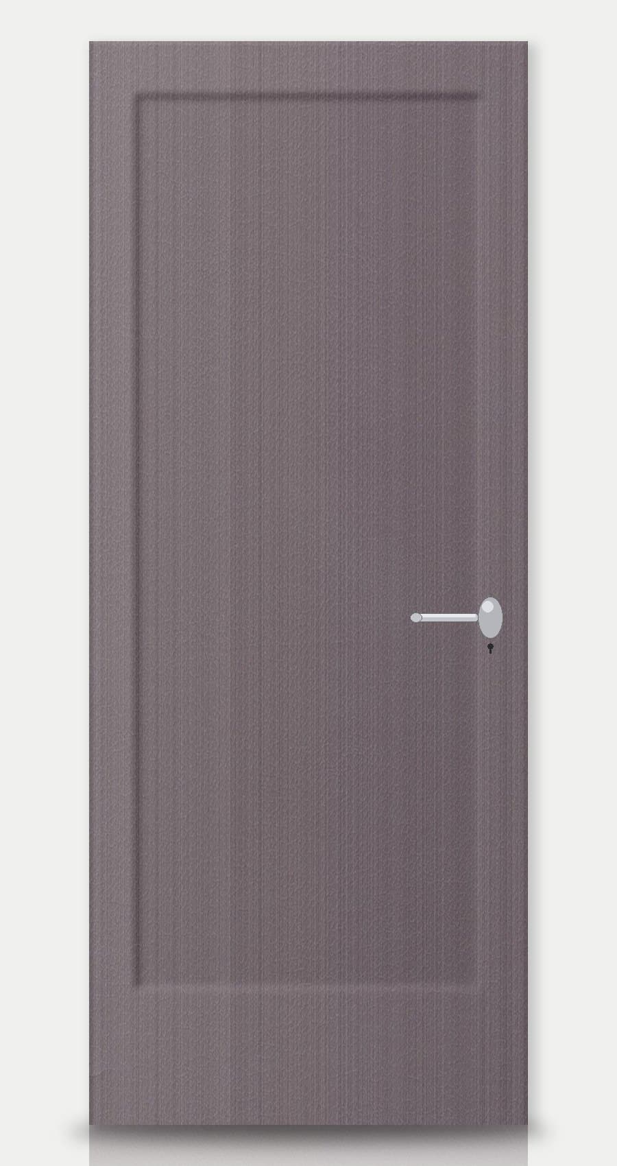 Graphite Oak applied on a WPC door — real-door preview
