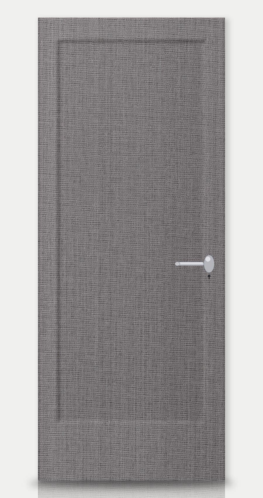 Coastal Grey applied on a WPC door — real-door preview