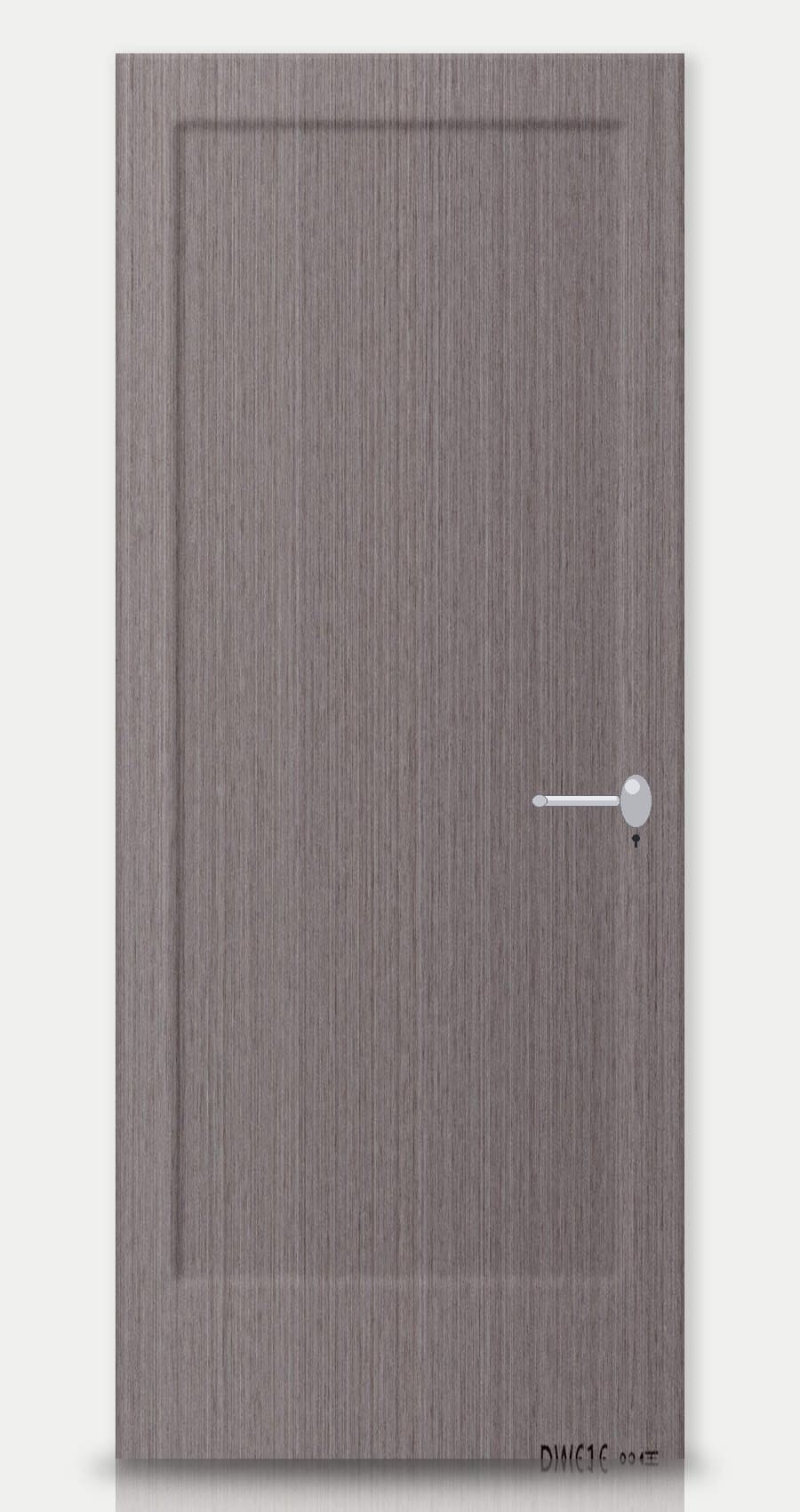 Urban Oak applied on a WPC door — real-door preview