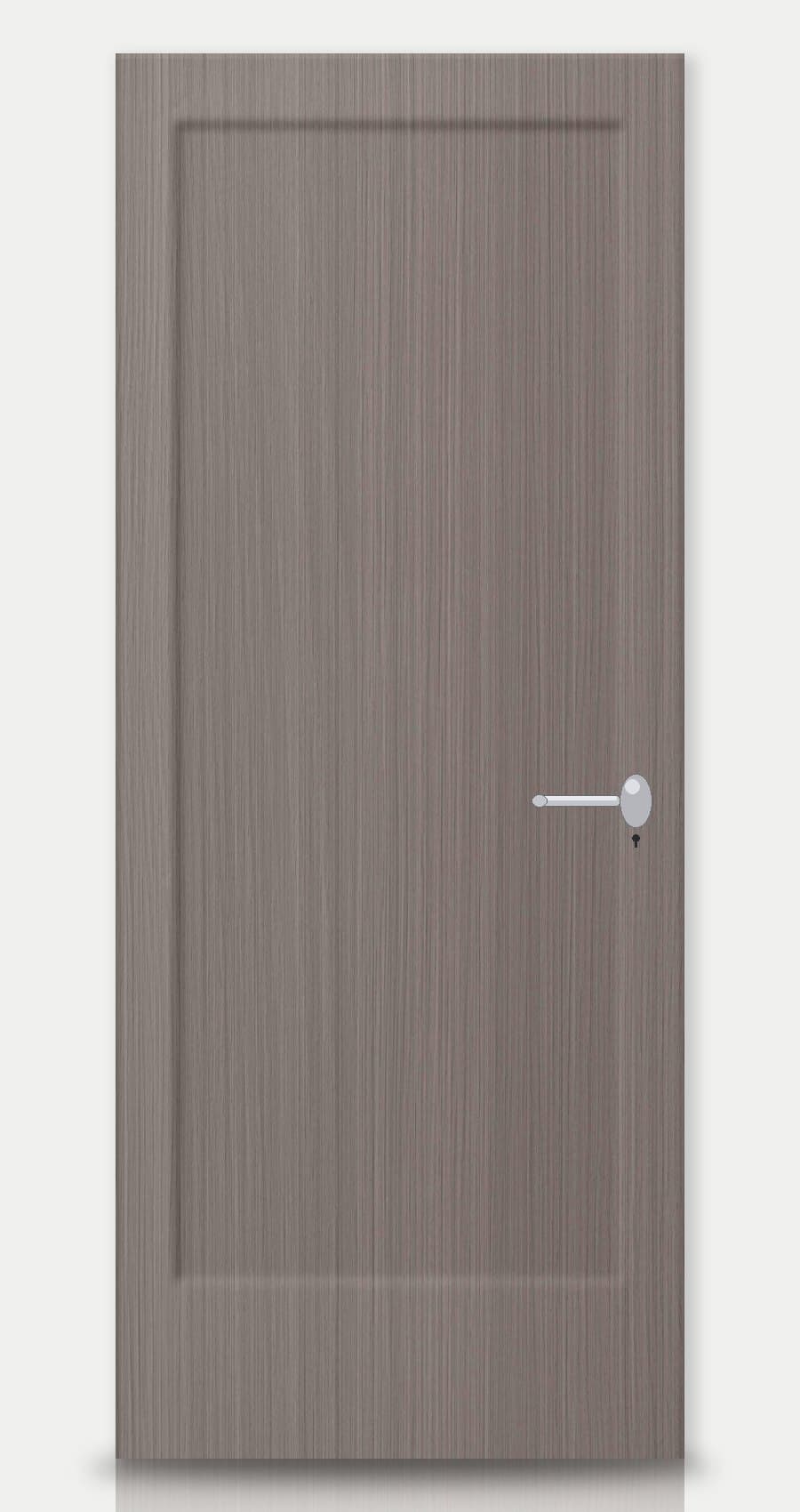 Metro Oak applied on a WPC door — real-door preview