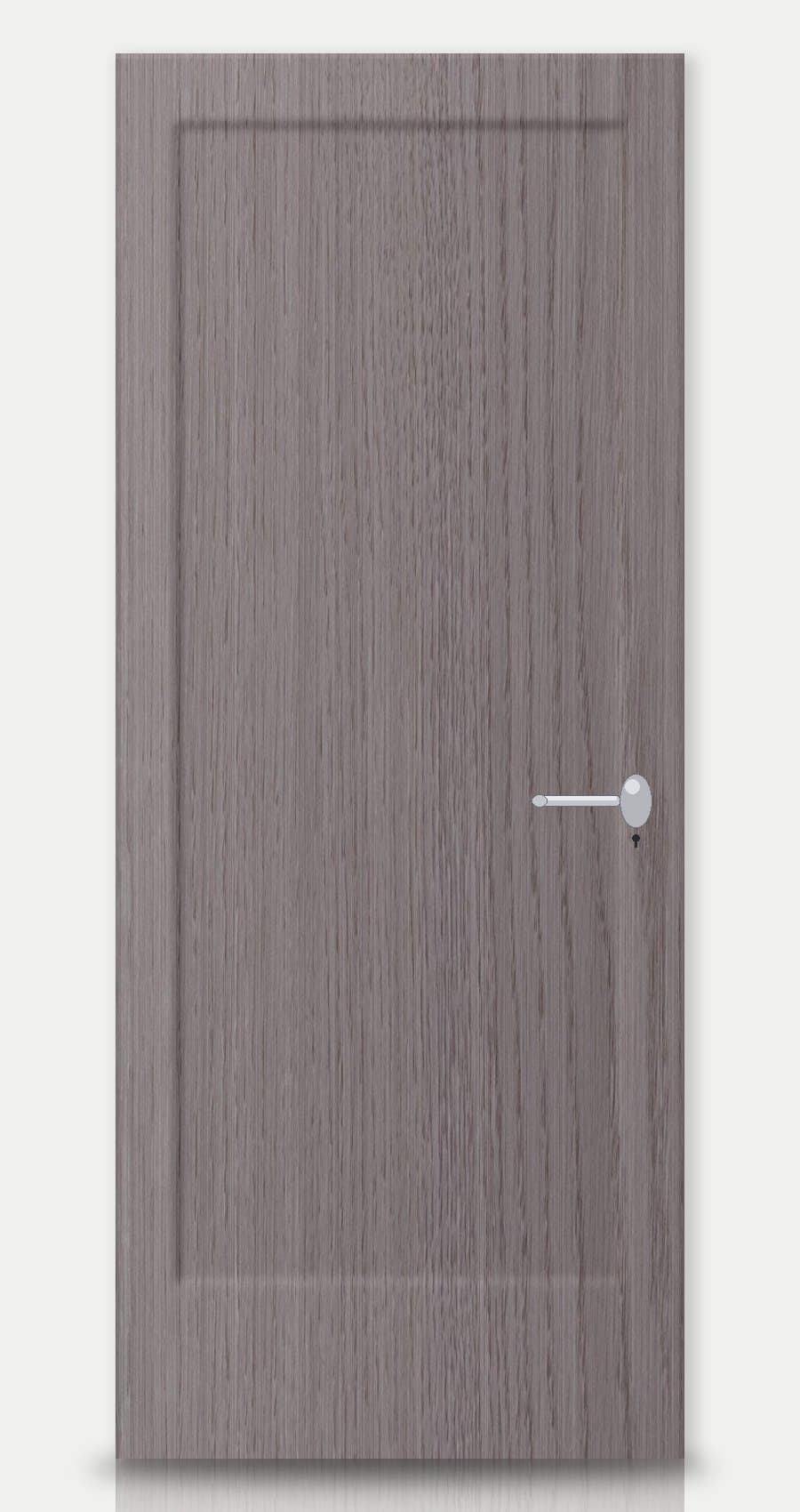 Industrial Oak applied on a WPC door — real-door preview