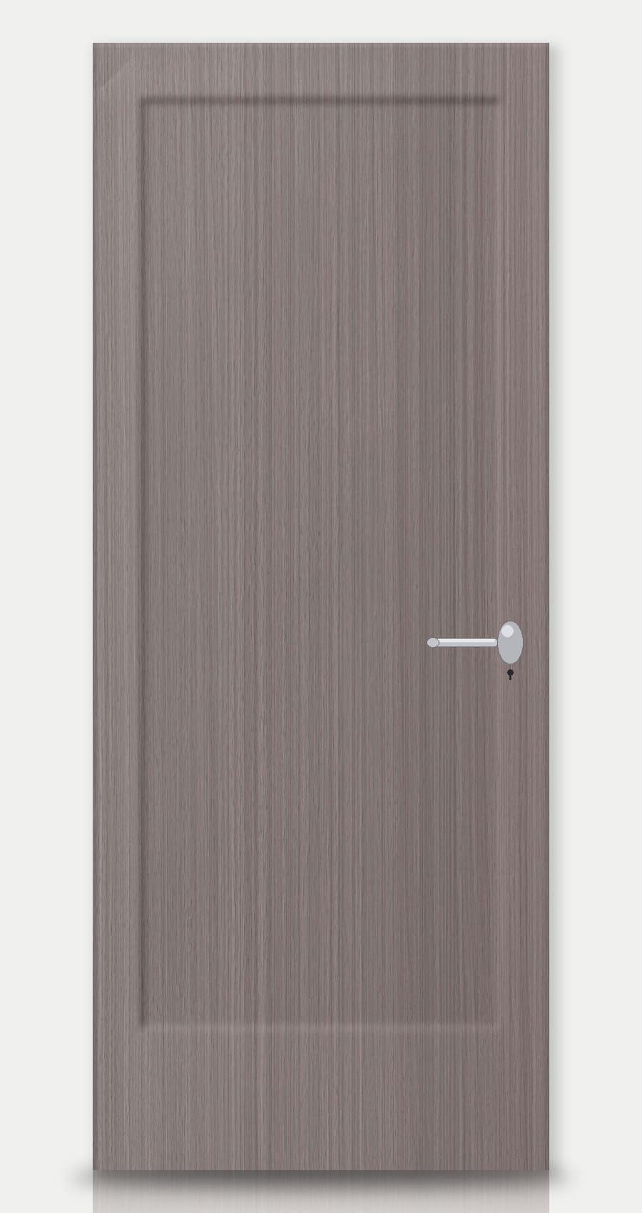 Platinum Oak applied on a WPC door — real-door preview