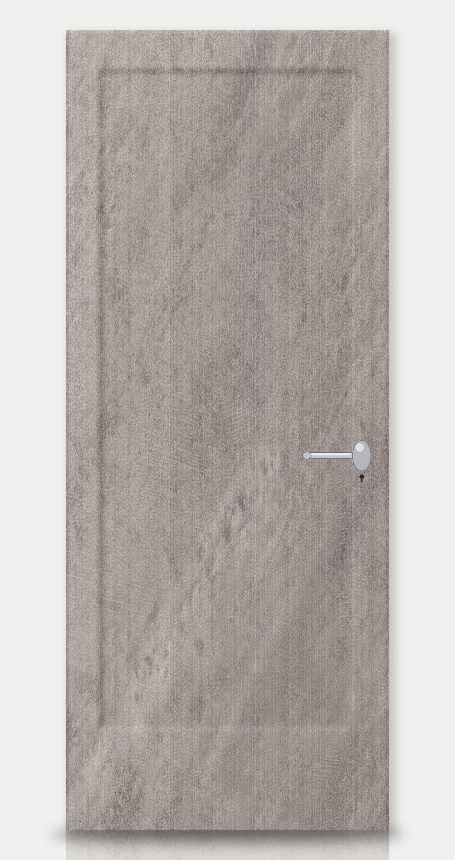 Misty Slate applied on a WPC door — real-door preview