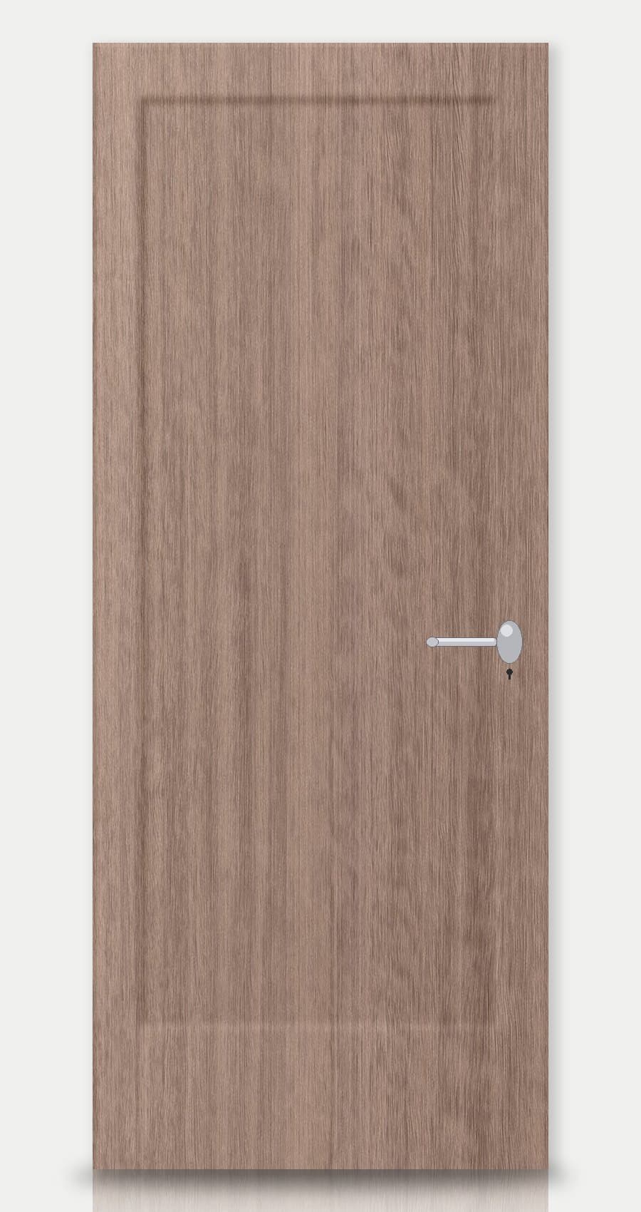 Ivory Oak applied on a WPC door — real-door preview