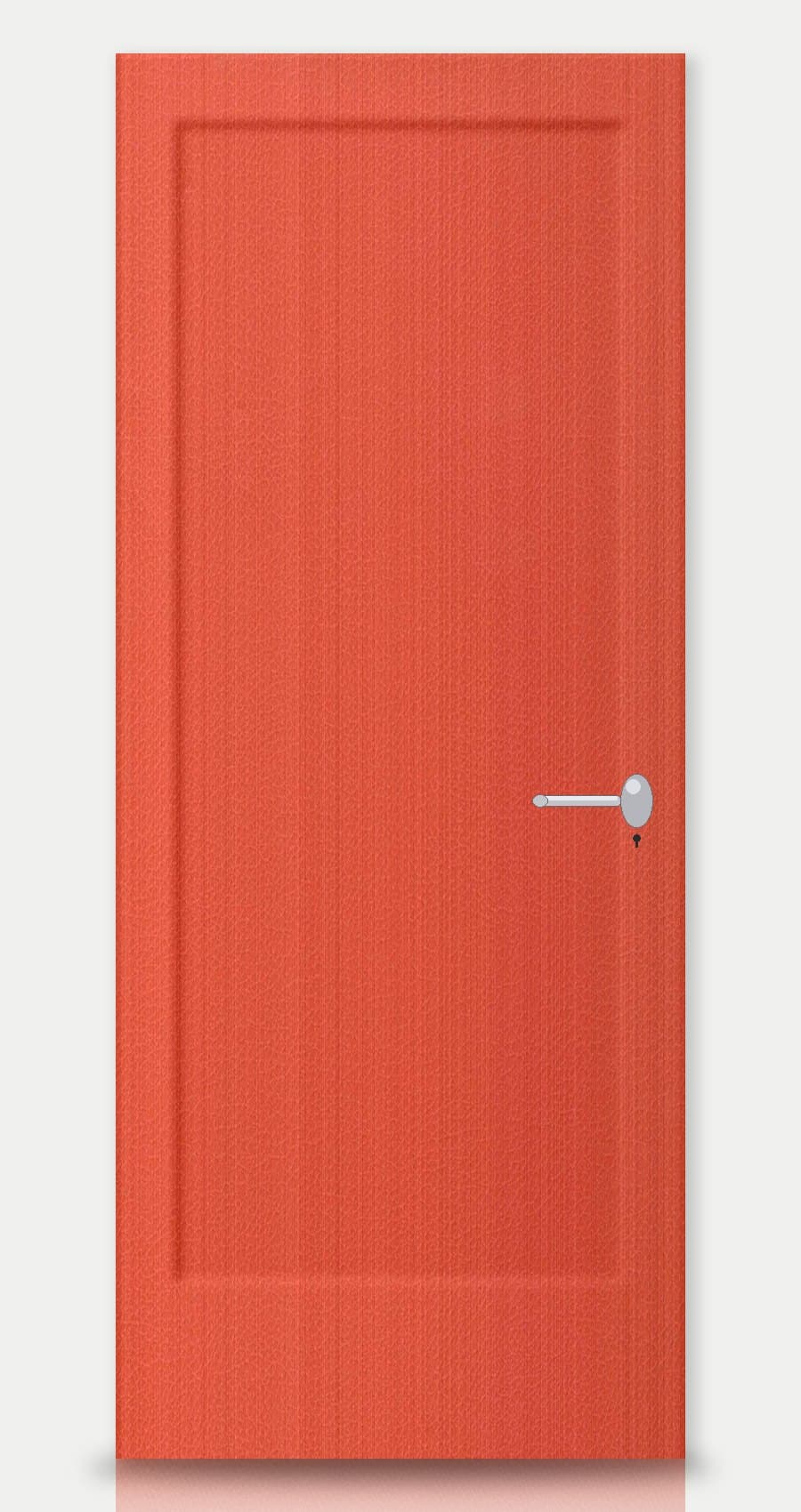 Cream Oak applied on a WPC door — real-door preview