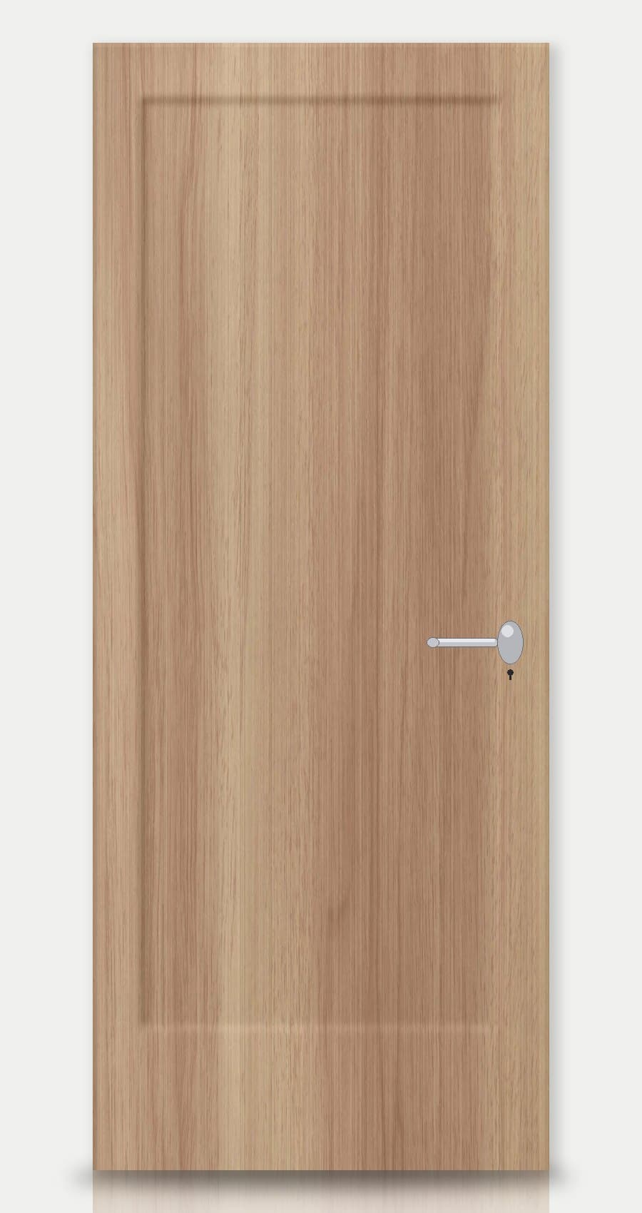 Honey Beech applied on a WPC door — real-door preview