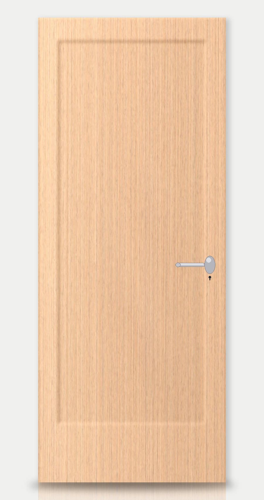 Cream Walnut applied on a WPC door — real-door preview
