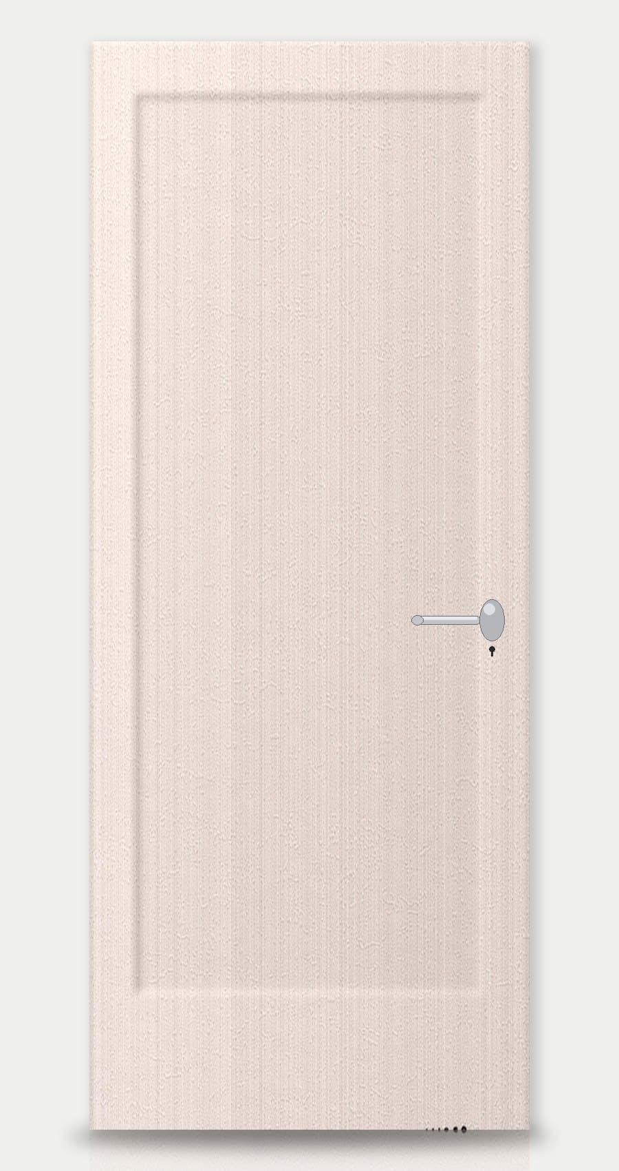 Cotton Oak applied on a WPC door — real-door preview