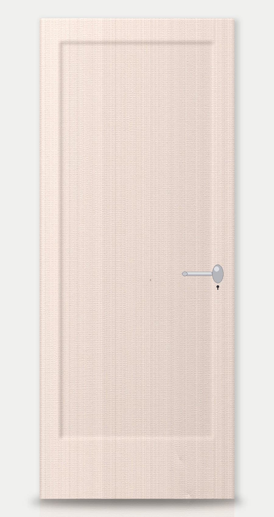 Linen Wash applied on a WPC door — real-door preview