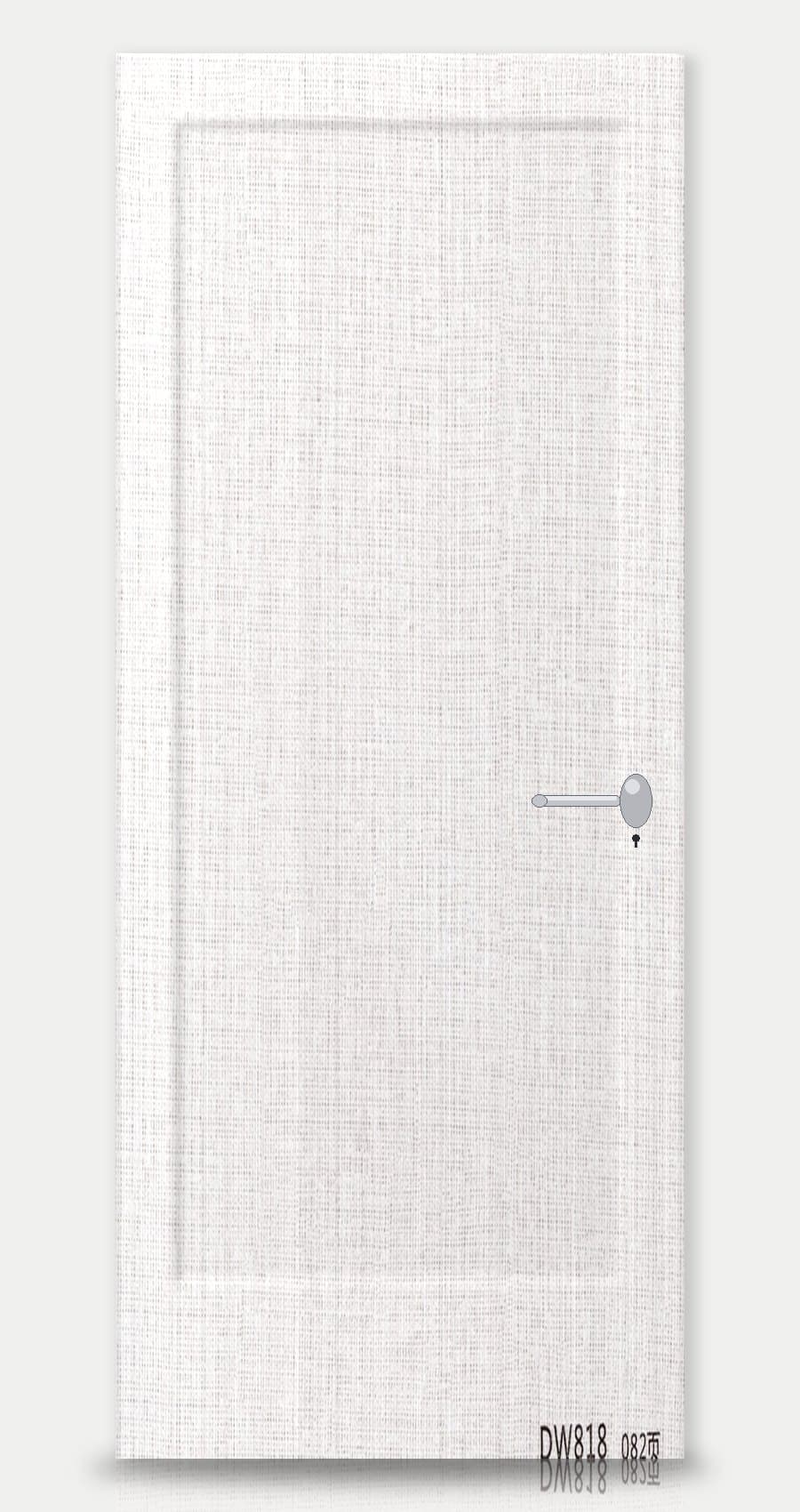 Pale Birch applied on a WPC door — real-door preview