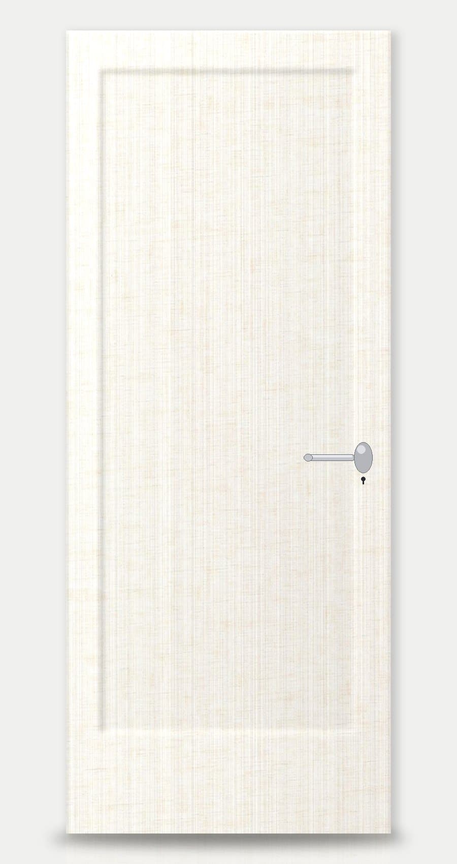 Soft Oak applied on a WPC door — real-door preview