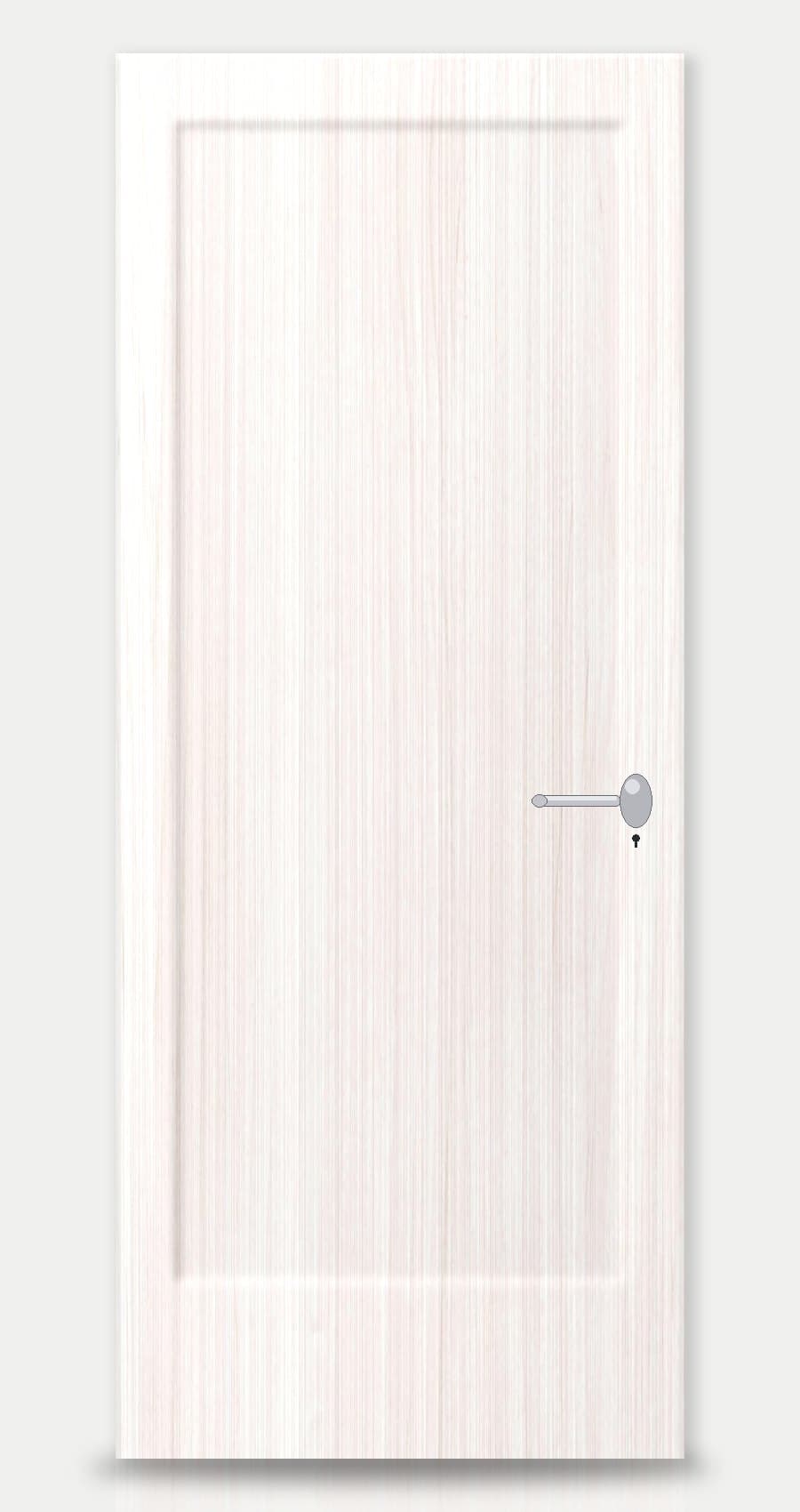 Oat Oak applied on a WPC door — real-door preview