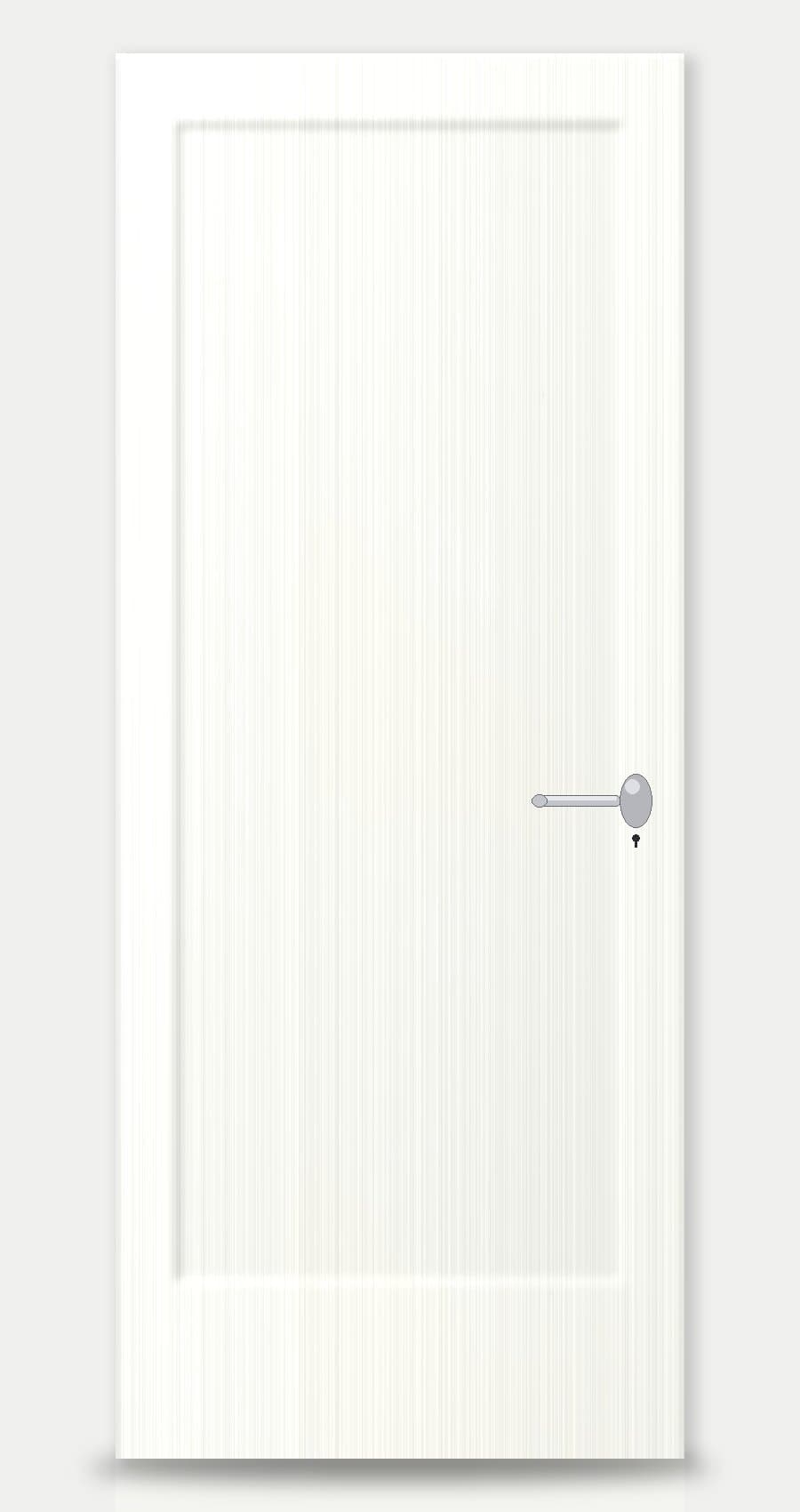 Pearl Beech applied on a WPC door — real-door preview
