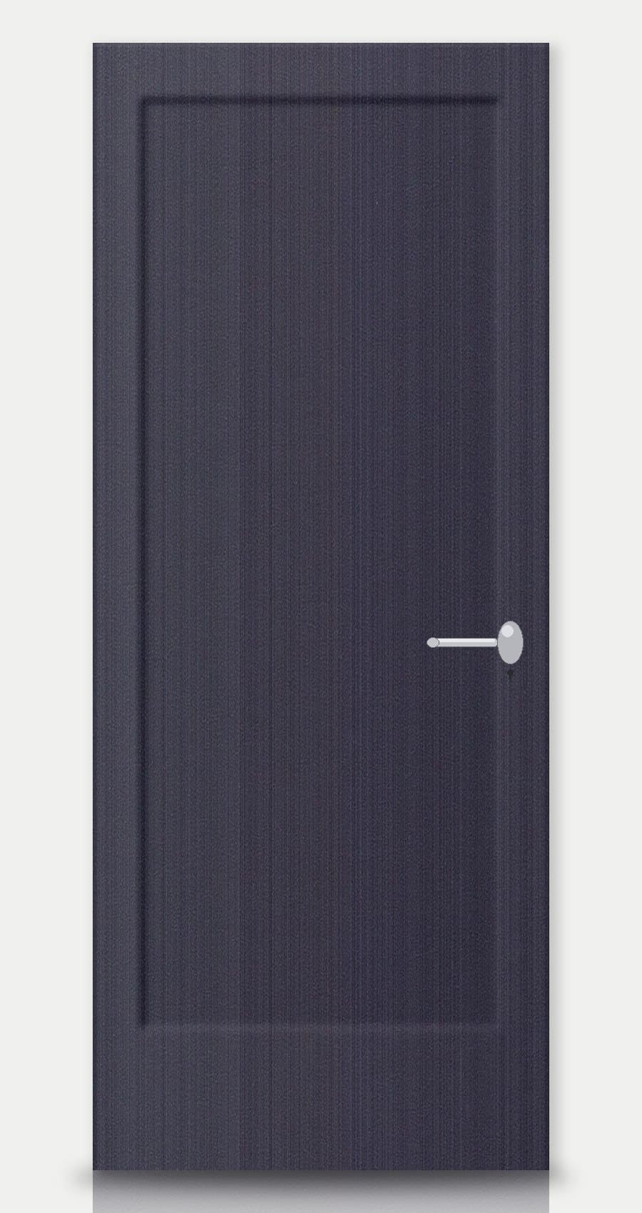 Toffee Oak applied on a WPC door — real-door preview
