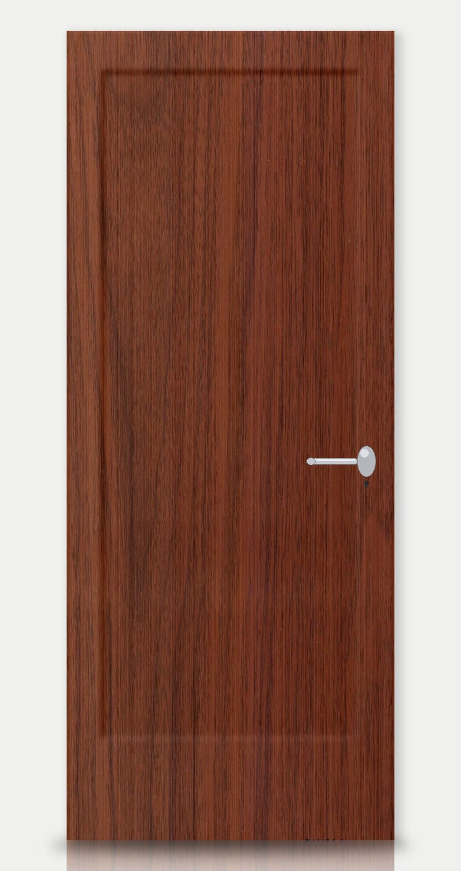 Hazelnut applied on a WPC door — real-door preview
