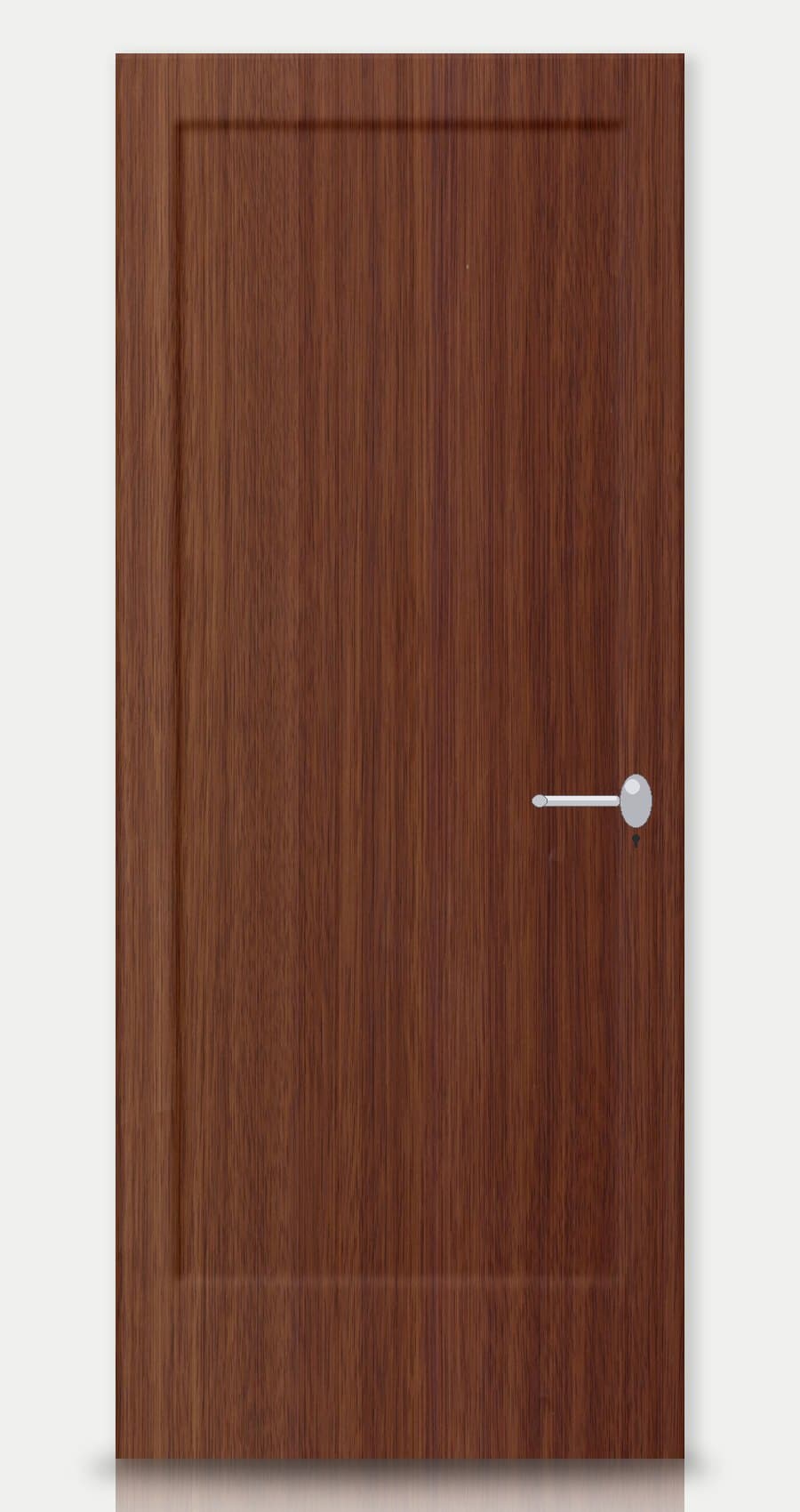 Cognac Oak applied on a WPC door — real-door preview