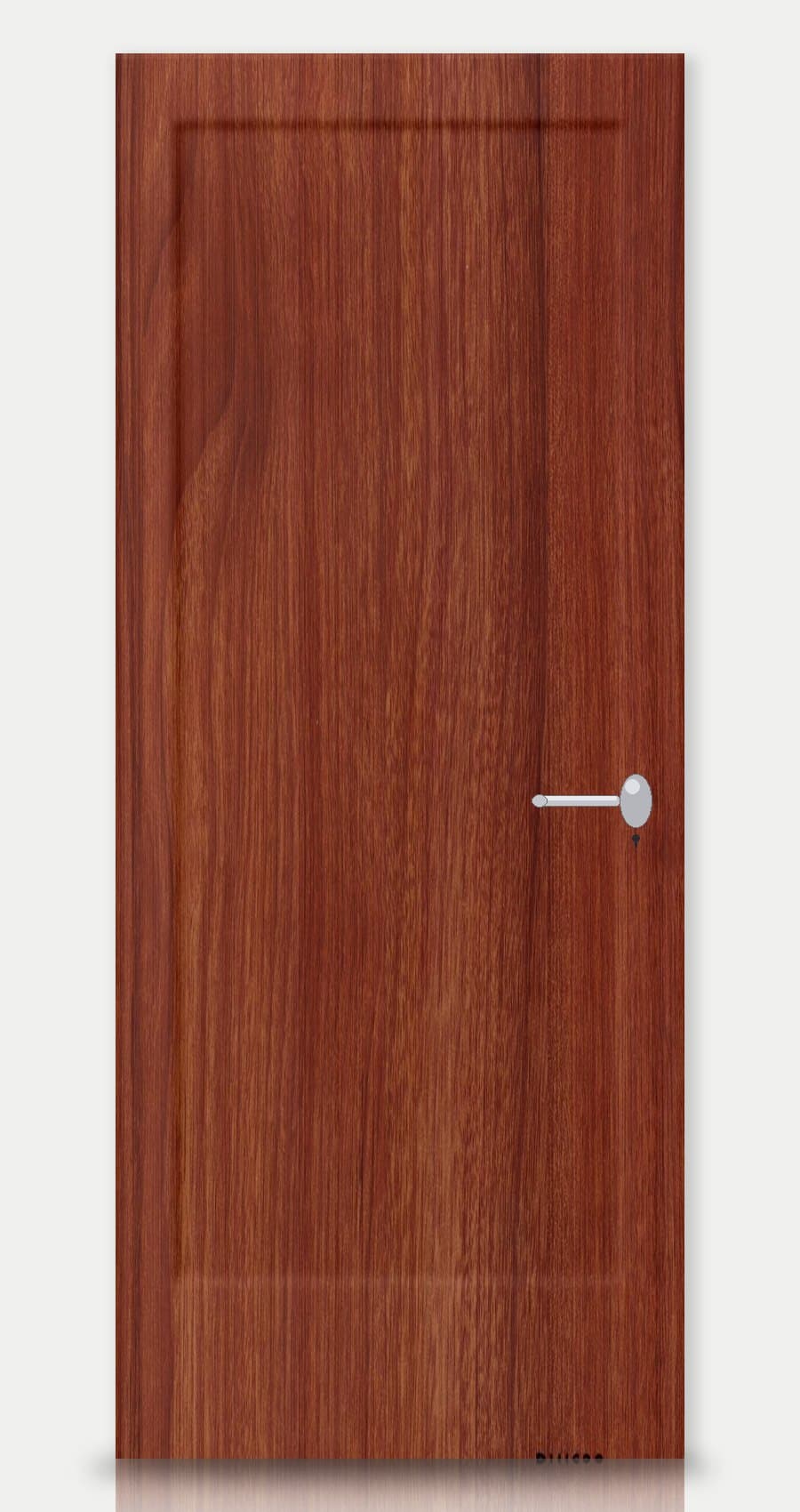 Burnished Walnut applied on a WPC door — real-door preview