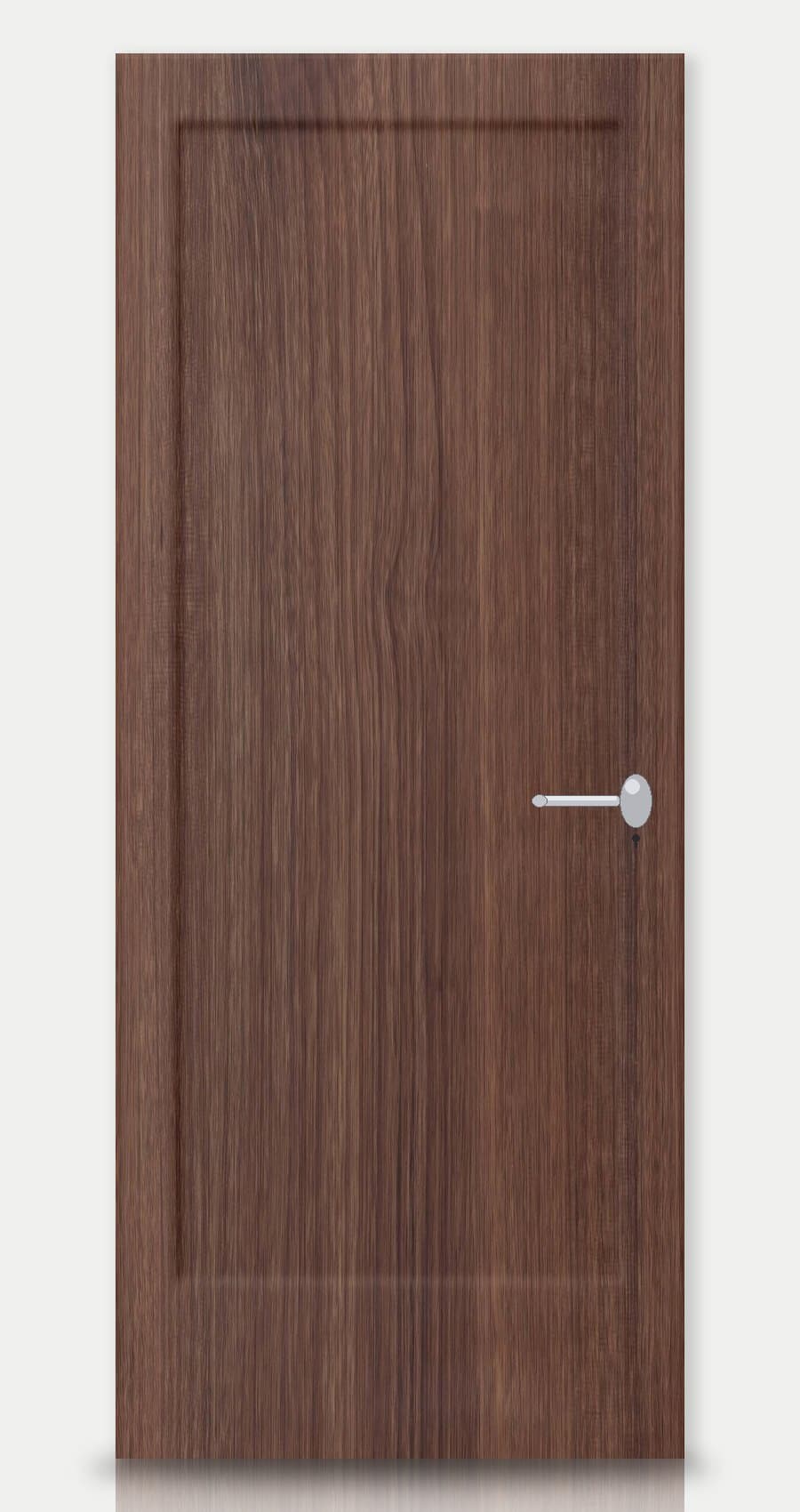 Whisky Oak applied on a WPC door — real-door preview