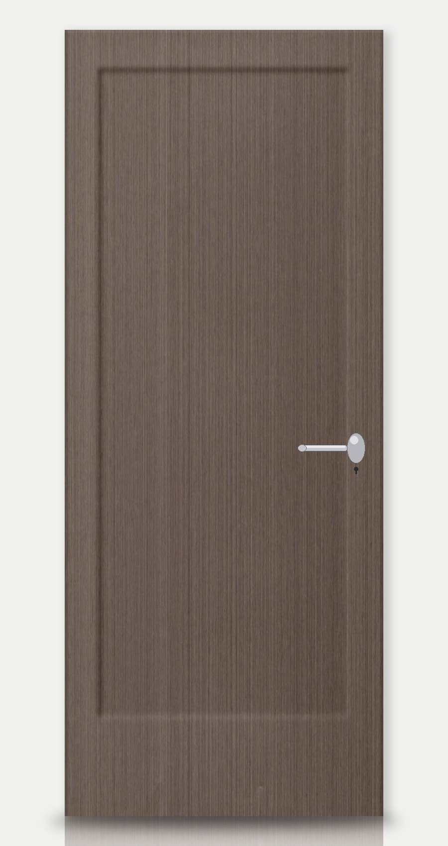 Heritage Oak applied on a WPC door — real-door preview