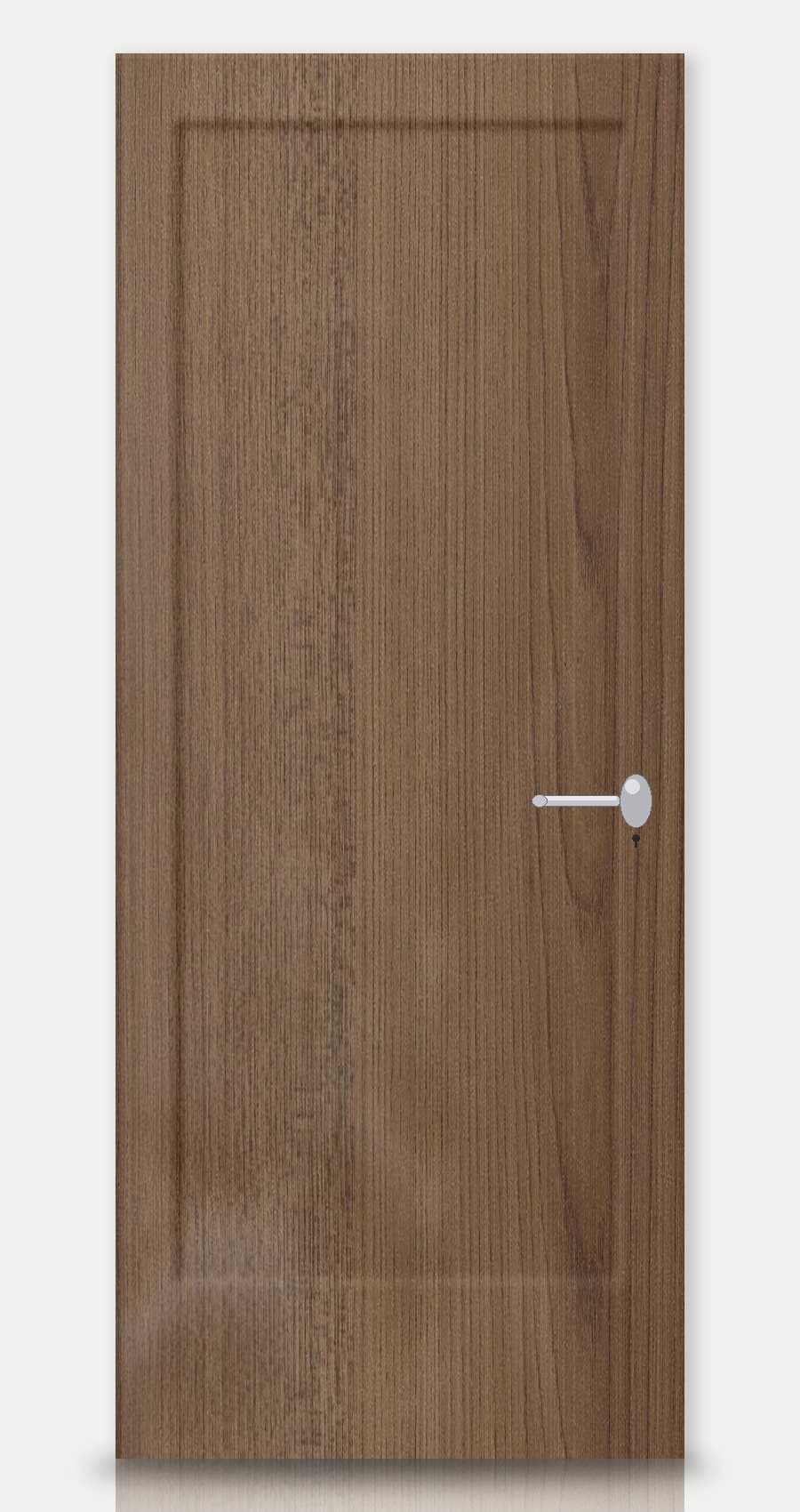 Ginger Oak applied on a WPC door — real-door preview