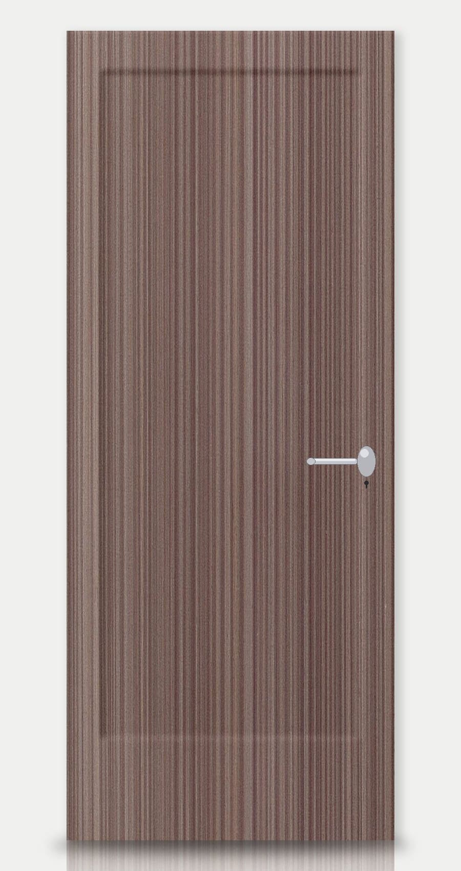 Copper Oak applied on a WPC door — real-door preview