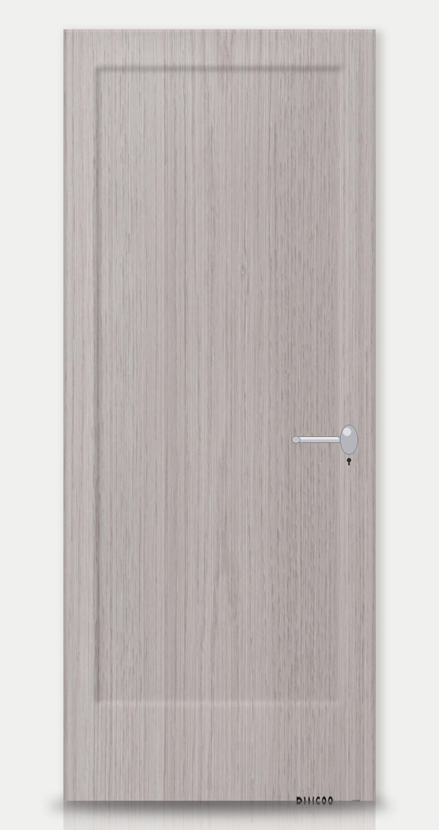 Pure White applied on a WPC door — real-door preview