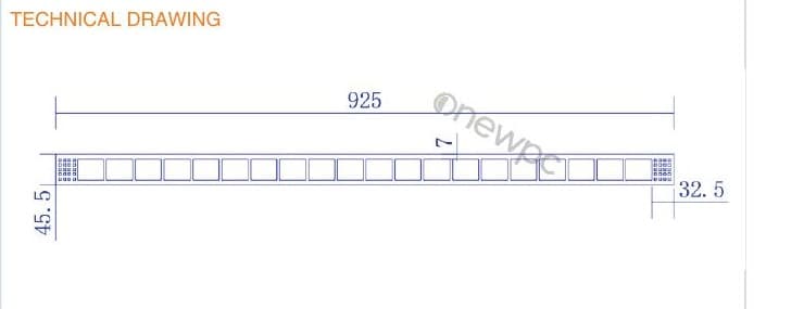OW925/45.5-7 technical drawing - cross-sectional schematic with millimetre dimensions
