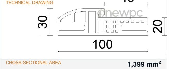 OWG100/30-48 technical drawing - cross-sectional schematic with millimetre dimensions
