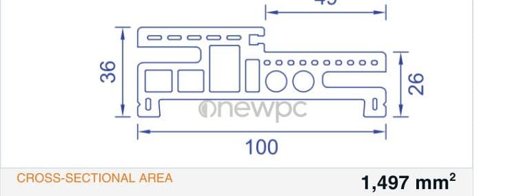 OWG100/36A-49 technical drawing - cross-sectional schematic with millimetre dimensions