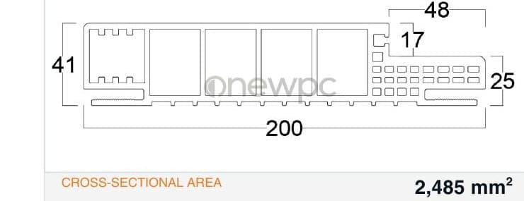 OWG200/41A-48 technical drawing - cross-sectional schematic with millimetre dimensions