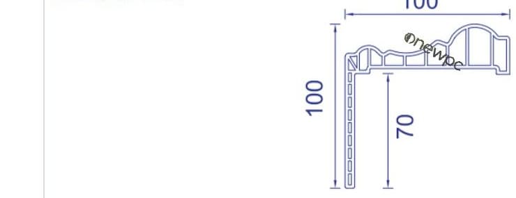OWJ100/30-100 technical drawing - cross-sectional schematic with millimetre dimensions