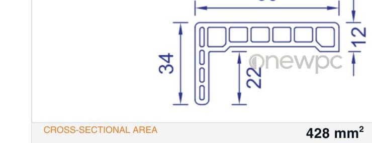 OWK60/12-34 technical drawing - cross-sectional schematic with millimetre dimensions