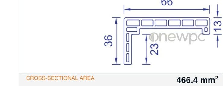 OWK66/13-36 technical drawing - cross-sectional schematic with millimetre dimensions