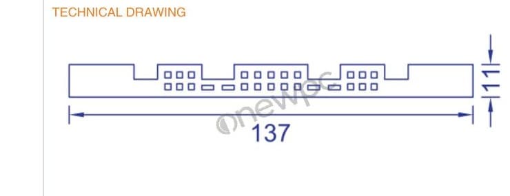 OWL137/11 technical drawing - cross-sectional schematic with millimetre dimensions