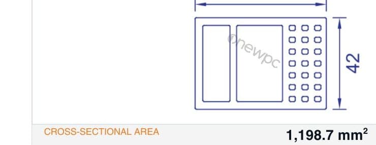 OWP60/41.5 technical drawing - cross-sectional schematic with millimetre dimensions